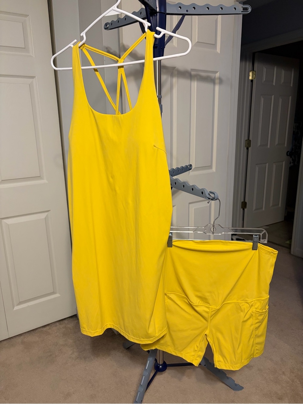 Maacie Maternity Tennis Dress with Shorts and Pockets Yellow XL